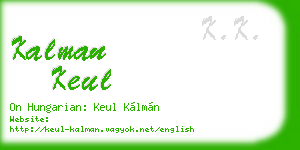kalman keul business card
