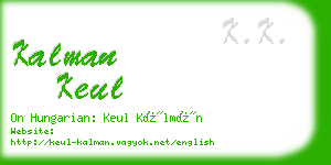 kalman keul business card